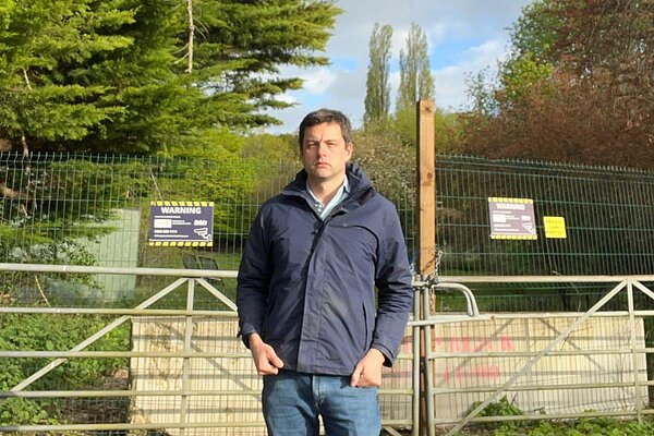 Chris outside BVA site