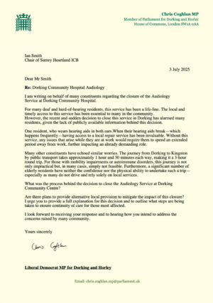 Letter to surrey ICB