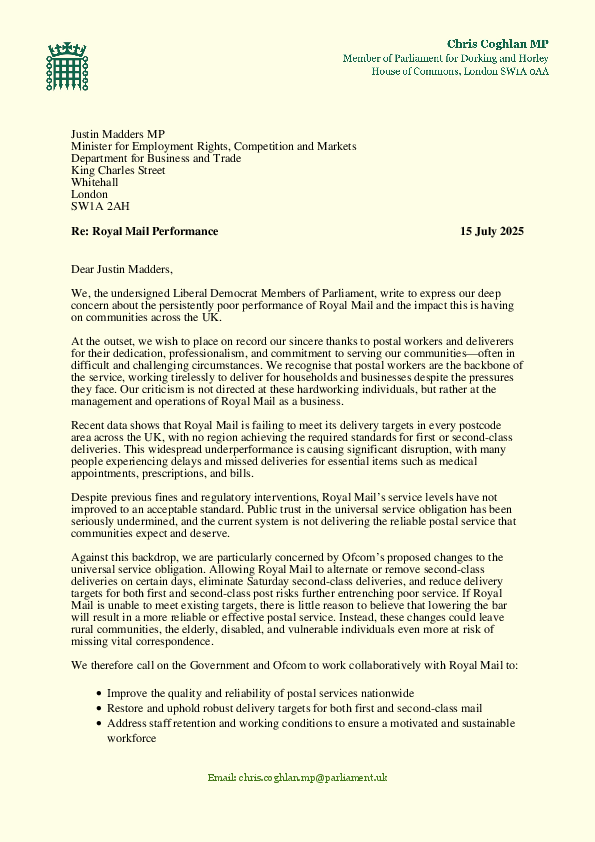 Royal Mail letter