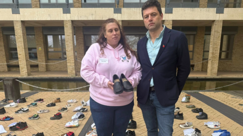 Chris at SEND protest