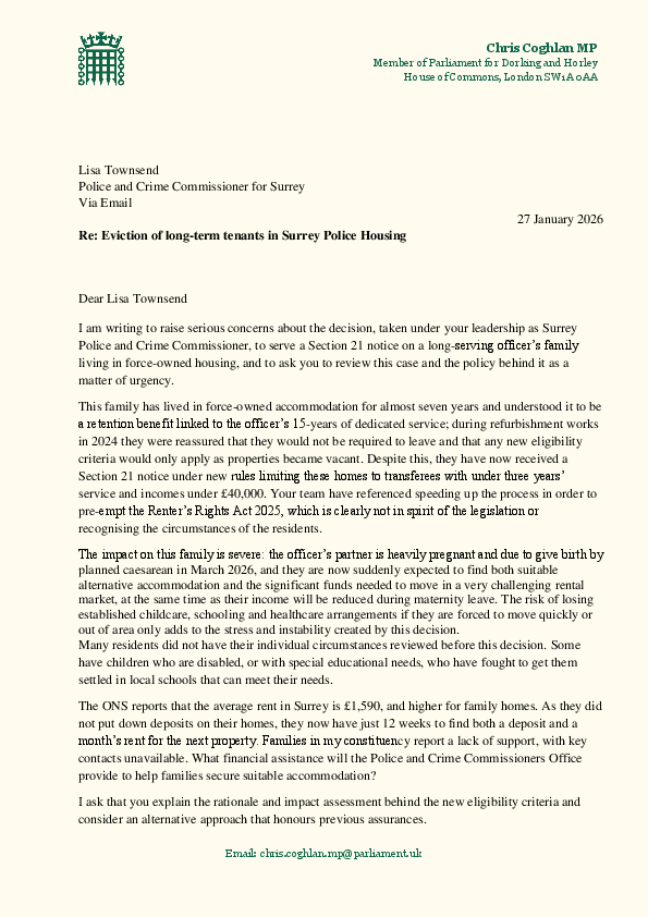 Lisa Townsend letter