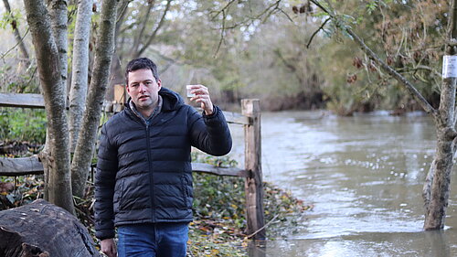 Chris in the River Mole